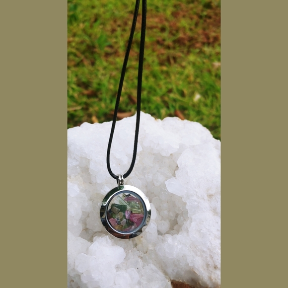 Watermelon Tourmaline Chip Necklace - Picture 6 of 8